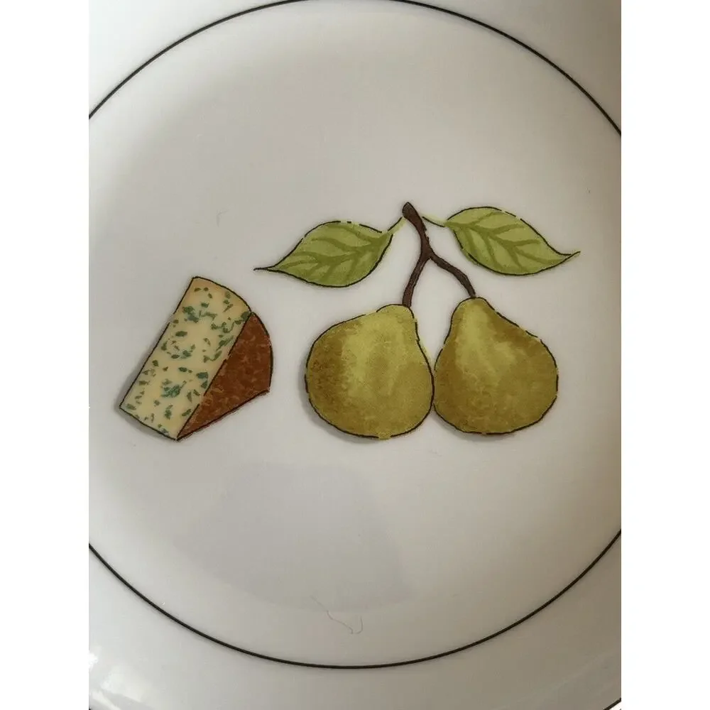 Crate & Barrel NANCY GREEN Fruit Fromage Appetizer Cheese Plates 6 1/2